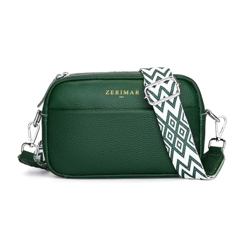 Zerimar Damen Leder Handtasche - Edles und exklusives Leder - hochwertiges Leder mit einem raffinierten Touch, grün von Zerimar