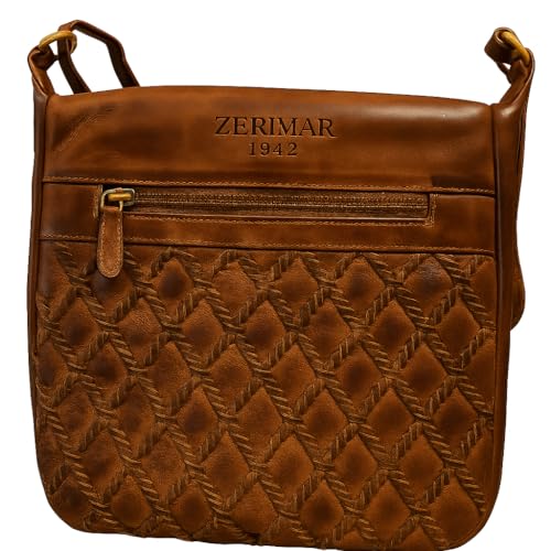 Zerimar Damentasche aus Leder - Exklusive Gravur - Hochwertiges Leder mit edler und raffinierter Haptik - 26 x 8 x 25 cm - Braun von Zerimar