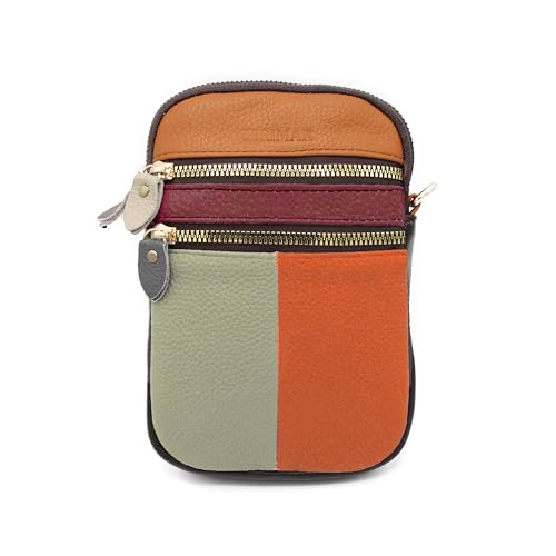 Zerimar Damentaschen aus Leder, Damentasche, Umhängetasche, verstellbare Umhängetasche, kleine Tasche, Maße: 19 x 13 x 4 cm, Multi2 von Zerimar