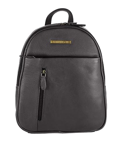 Zerimar Diebstahlsicherer Rucksack Diebstahlschutz |Rucksack damen | Rucksack aus Leder | Lederrucksack Vintage| Rucksack Damen vintage | Farbe Braun 30x8x25 cm von Zerimar