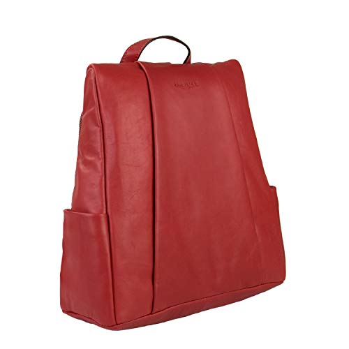 Zerimar Anti-Diebstahl Rucksack Frau Naturleder | Lässige Rucksacktasche | Rucksacktasche aus Leder | Umhängetasche aus Leder | Rucksack für Damen | Farbe Rot von Zerimar