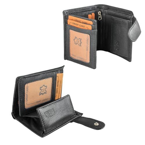 Zerimar Elegante Herrenbrieftasche aus Naturleder | Geldbörse | Klassische Geldbörse für Herren | Ledergeldbörsen | Farbe Schwarz | Maße 11x9 cm von Zerimar