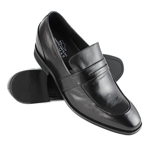 Zerimar Herren-Erhöhungsschuhe| Herrenschuhe mit Erhöhungen, die Ihre Körpergröße um + 6 cm erhöhen| Erhöhungsschuhe für Herren | Herrenschuhe | Farbe Schwarz | Größe 41 von Zerimar