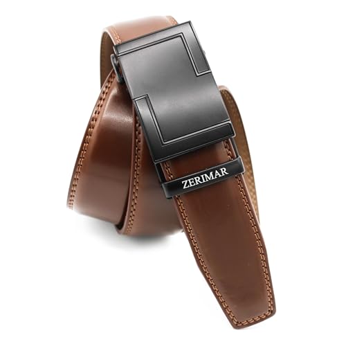 Zerimar Herren Gürtel | Ledergürtel aus Echtem Rindsleder | 35mm Breit | Automatische Trinquettschnalle | Handgefertigt | Verstellbar von Zerimar