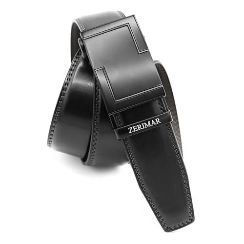 Zerimar Herren Gürtel | Ledergürtel aus Echtem Rindsleder | 35mm Breit | Automatische Trinquettschnalle | Handgefertigt | Verstellbar von Zerimar