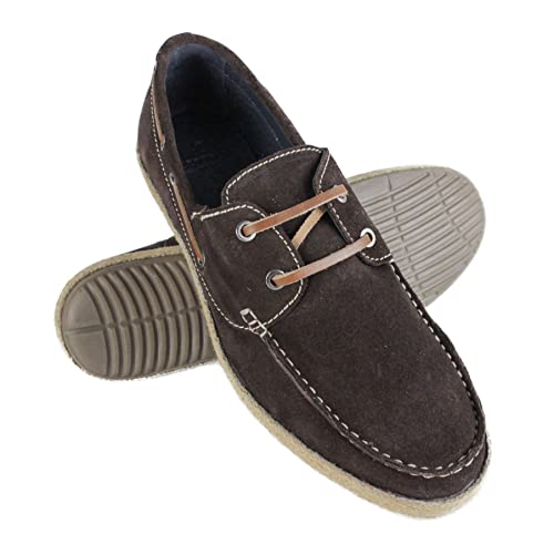 Zerimar Herren Leder Bootsschuhe | Herren Sommer Bootsschuhe | Herren Bootsschuhe | Herren Mokassins | Farbe Braun | Größe 43 von Zerimar