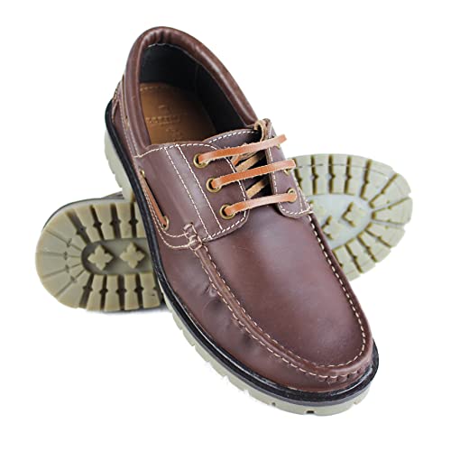 Zerimar Herren Leder Bootsschuhe | Herren Sommer Bootsschuhe | Herren Mokassins | Elegante Bootsschuhe | Farbe Braun | Größe 44 von Zerimar