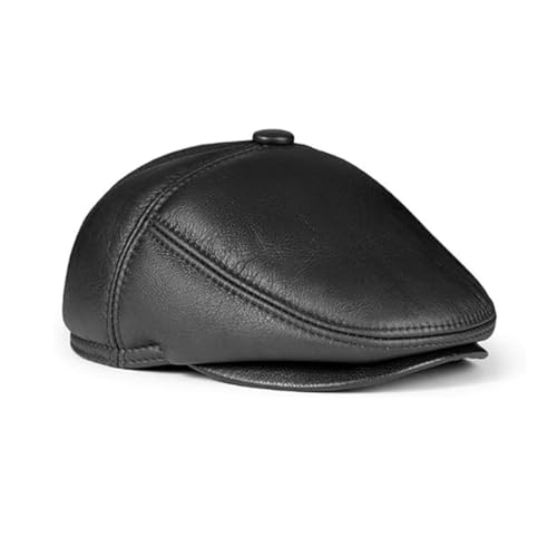 Zerimar Herren Ledermütze Peaky Blinders Style Beret Peaky Blinders Mütze Gatsby Schwarz Größe XL von Zerimar
