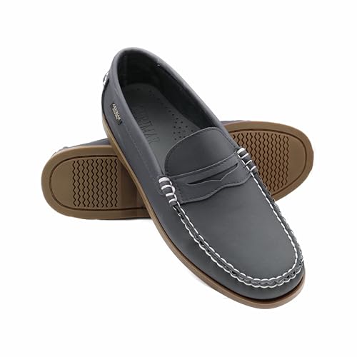 Zerimar Herren-Mokassin aus Echtem Leder, Eleganter und Leichter Freizeitschuh für den Täglichen oder Formellen Gebrauch, Moderner und Bequemer, Farbe Marineblau, Größe 47. von Zerimar