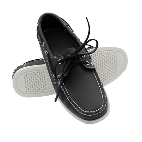 Zerimar Herren-Nautik-Mokassin aus Echtem Leder, Eleganter und Leichter Freizeitschuh für den Täglichen oder Formellen Gebrauch, Moderner und Bequemer, Farbe Marineblau, Größe 42. von Zerimar