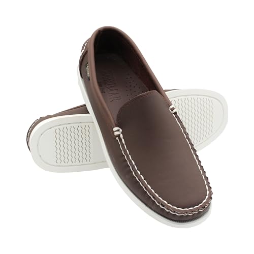 Zerimar Herren-Nautik-Mokassin aus Echtem Leder, Eleganter und Leichter Freizeitschuh für den Täglichen oder Formellen Gebrauch, Moderner und Bequemer Schuh, Farbe Braun, Größe 43. von Zerimar