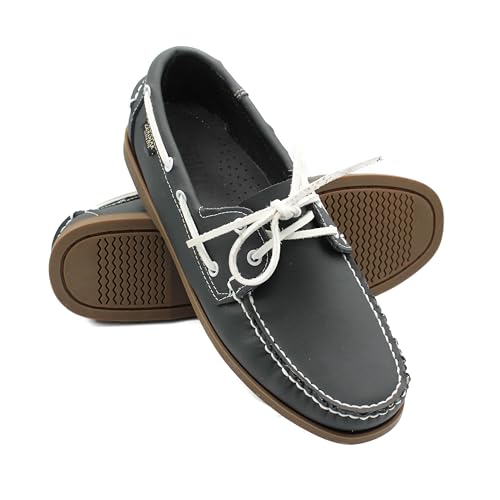 Zerimar Herren-Nautik-Mokassin aus Echtem Leder, Eleganter und Leichter Freizeitschuh für den Täglichen oder Formellen Gebrauch, Moderner und Bequemer Schuh, Farbe Dunkelblau, Größe 47. von Zerimar
