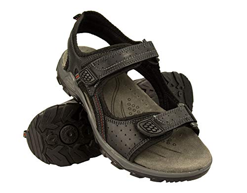 Zerimar Sandalen herren - Leder Sandalen Herren - sandalen für jungen - trekkingsandalen herren - Herren schuhe Sommer - Pantoletten herren - Wandersandalen - Schwarz - Größe 46 von Zerimar