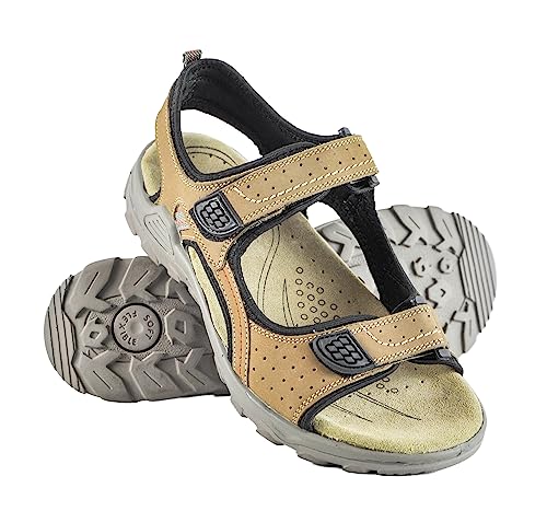 Zerimar Sandalen herren - Leder Sandalen Herren - sandalen für jungen - trekkingsandalen herren - Herren schuhe Sommer - Pantoletten herren - Wandersandalen - Oliva - Größe 42 von Zerimar