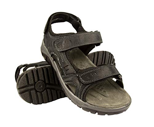 Zerimar Sandalen herren - Leder Sandalen Herren - Wandersandalen - Sandalen für jungen - trekkingsandalen herren - Herren schuhe Sommer - Bequeme Trekkingschuhe - Schwarz - Größe 43 von Zerimar