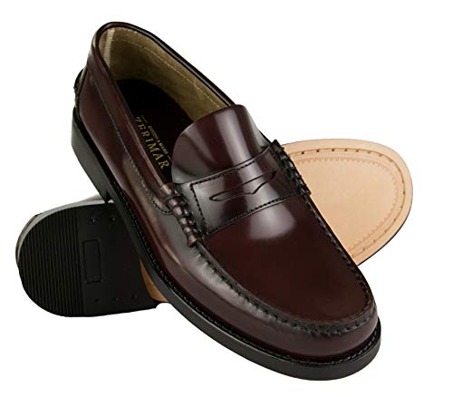 Zerimar Herrenschuhe Elegant | Herrenschuhe ohne Schnürsenkel | Freizeitschuhe Herren | Herrenschuhe Leder | Casual Leder Schuhe | Farbe: Bordeaux Größe 39| In Spanien Hergestellt von Zerimar