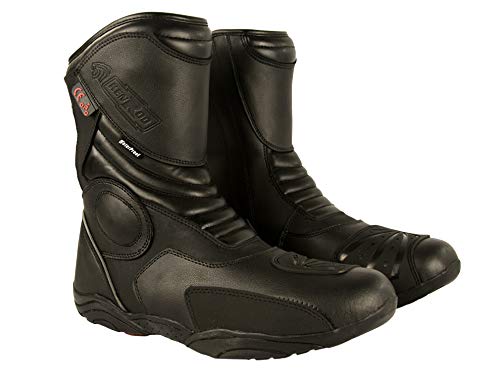 Zerimar KEN ROD Motorrad Lederstiefel - Stiefel Motorrad Leder - MotorradSchuhe Leder - Motorradstiefel - Motorradstiefel mit Schutz - Schwarz - Größe 43 von Zerimar