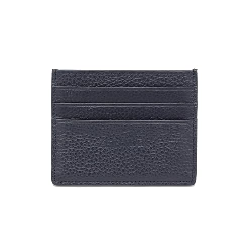 Zerimar Kartenetui aus Leder | kleines schlankes Portemonnaie Geldbeutel | Slim Wallet Damen Herren Card Holder | Lederbrieftasche | 8x10 cm Marineblau von Zerimar
