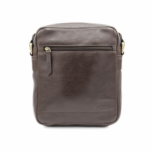 Zerimar Kleine Umhängetasche aus Naturleder | Umhängetasche | Lässige Umhängetasche | Unisex | Maße 25 x 20 x 7 cm, braun von Zerimar