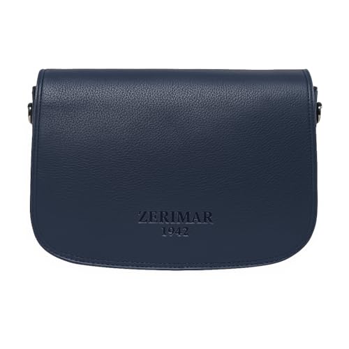 Zerimar Kleine Umhängetasche aus autenthischem Leder | Umhängetasche für Damen | lässige Umhängetasche | Maße: 20 x 8 x 25 cm, Blue Navy von Zerimar