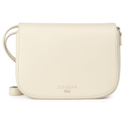 Zerimar Kleine Umhängetasche aus autenthischem Leder | Umhängetasche für Damen | lässige Umhängetasche | Maße: 20 x 8 x 25 cm, Polar von Zerimar