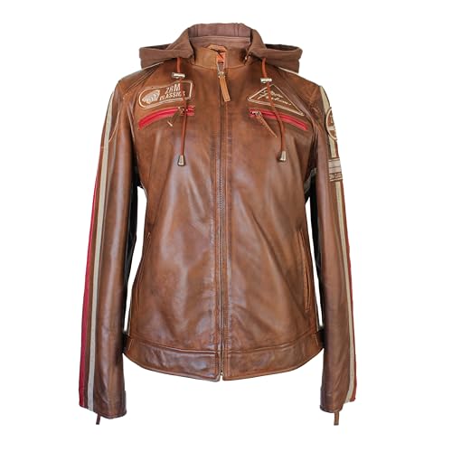 Zerimar Leather jacket Damen - Übergangsjacke Damen - Biker jacke für damen - Stilvolle Jacke Damen - Echtlederjacke für Damen - Leather jacket - lederjacke damen - Farbe Leder - Größe XXL von Zerimar