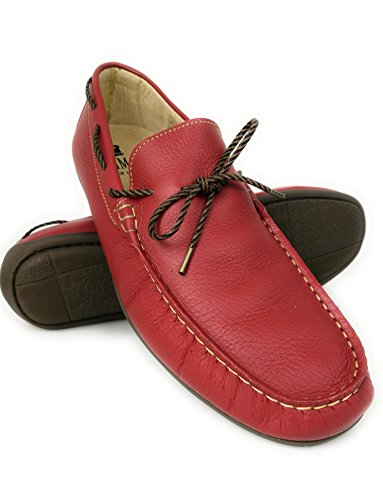 Zerimar Leder Bootsschuhe für Herren | Nautische Herren Sommer | Nautische Schuhe Mann | Mokassins Mann | GROßE GRÖßEN 46-50 | Farbe: Rot | Massnahmen: 48 von Zerimar