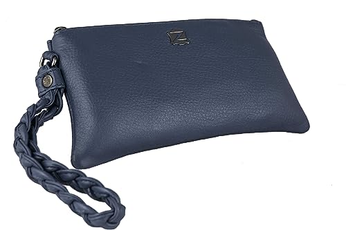 Zerimar Leder-Geldbörse | Geldbörse für Damen | Handtasche | Damen-Geldbörse mit Geldbörse | Geldbörse für Damen Leder | Maße: 21 x 12 cm | Farbe Navy blau von Zerimar