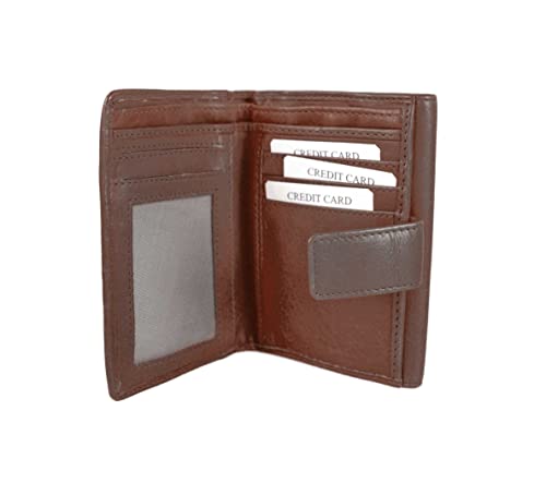 Zerimar Leder Geldbörse für Damen | Kreditkartenetui für Damen | Ledergeldbörse | Geldbörse aus Leder | Geldbörse für Damen, Schokolade-dunkel-braun, 13x9 cm, Casual von Zerimar