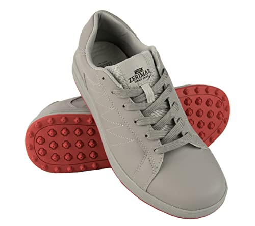 Zerimar Leder Golfschuhe | Herren Leder Golfschuh | Sportschuhe für Herren | Herren Leder Sportschuhe | Golfschuhe | Farbe: Grau Größe 43 von Zerimar