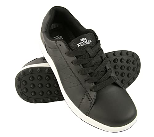 Zerimar Leder Golfschuhe | Herren Leder Golfschuh | Sportschuhe für Herren | Herren Leder Sportschuhe | Golfschuhe | Farbe: Schwarz Größe 44 von Zerimar