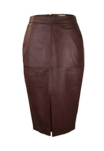 Zerimar Leder Rock Damen | Rock Damen Lang | Lederrock Damen | Eleganter Damen Rock | Lederrock Lang | Lässiger Damen Lederrock von Zerimar