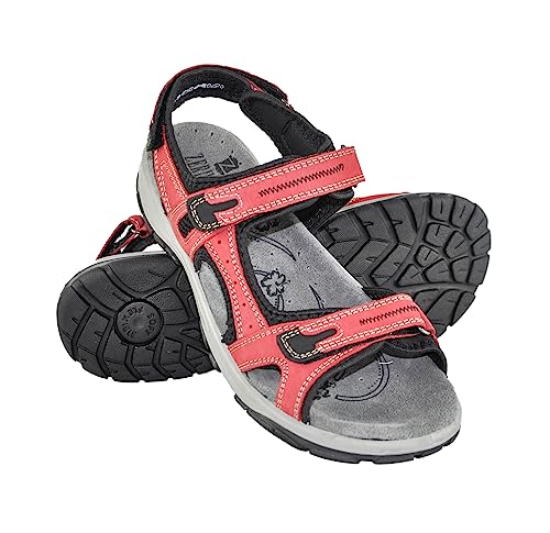 Zerimar Sandalen Damen Sommer - Damen Sportsandalen Hochwertigen und Bequemen Wandersandalen - Handgefertigte Damen Sandalen -Verstellbare Riemen und Klettverschluss für Perfekten Sitz Red Größe 36 von Zerimar