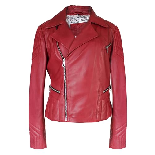 Zerimar Lederjacke | Damenjacke | Damen Lederjacke | Freizeitjacke für Damen | Farbe Rot | Größe XXL von Zerimar