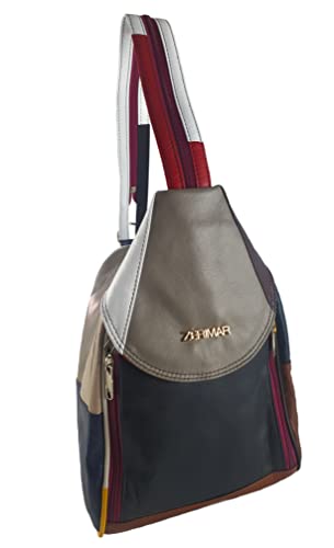 Zerimar Lederrucksack | 2 in 1 Lederrucksack | Lässiger Damenlederrucksack | Lässiger Damenlederrucksack | Stilvoller Rucksack | Lässiger Crossbody-Rucksack | Multicolour 3 von Zerimar