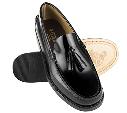 Zerimar Loafer Castellano Herren Leder | Lässige Loafer in Übergröße | Kastilisches Naturleder | Herrenmaske Mokassin | Farbe Schwarz Größe 48 von Zerimar