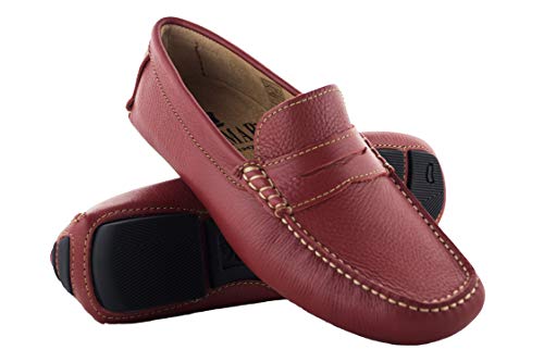 Zerimar Mokassins für Herren | Mokassins Herren Leder | Schuhe Mokassin Herren | Herren Klasische Mokassins | Loafers Mokassins | Loafers Mokassins Herren | Farbe Rot | Größe 44 von Zerimar