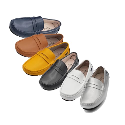 Zerimar Mokassins für Mädchen - Loafers für Damen - Mokassins zum Anziehen - Klassische Mokassins für Damen - Loafers aus Leder - Elegante Mokassins - Gelb - Größe 41 von Zerimar