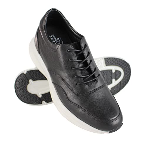 Zerimar Natural Leather Elevator Sportschuhe | Schuhe, die Ihre Körpergröße um +7 cm erhöhen | Elegante Herrenschuhe | Lederinnenaufzugsschuhe | Farbe Schwarz Größe 42 von Zerimar