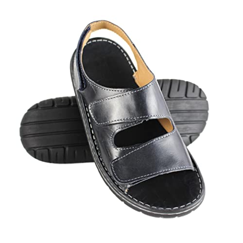 Zerimar Pantoletten Herren Naturleder | Sandalen für Herren Leder | Kleid Flip Flops | Pantoletten für Herren | Farbe Dunkelblau Größe 43 von Zerimar