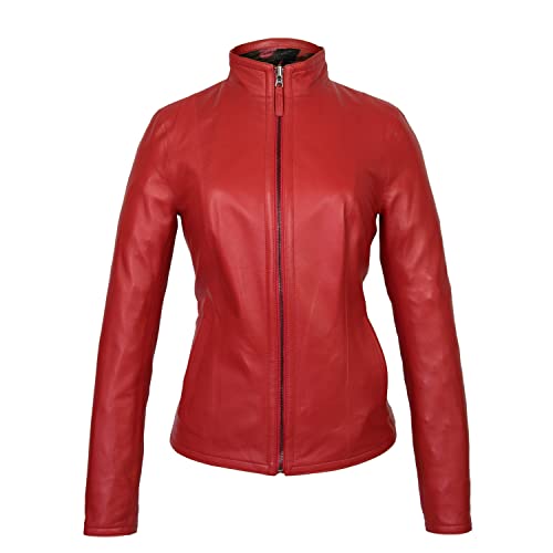 Zerimar REVERSIBLE Jacke | Elegante Lederjacken | Reversible Lederjacke | Lederjacke Damen | Damen Pelzmantel | Farbe Rot-Carmin | Größe M von Zerimar