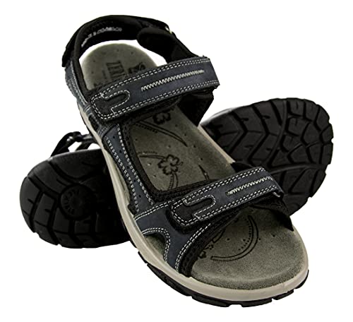 Zerimar Sandalen Damen | Sandalen Damen Trekking | | Sandalen Damen Trekking Leder | Sandalen Damen Sportlich | Wandersandalen aus Leder, Marineblau, 36 EU von Zerimar