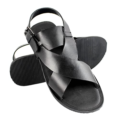 Zerimar Sandalen aus Naturleder | Sandalen Herren Sommer | Elegante Abendsandalen | Ledersandalen | Farbe Schwarz Größe 42 von Zerimar