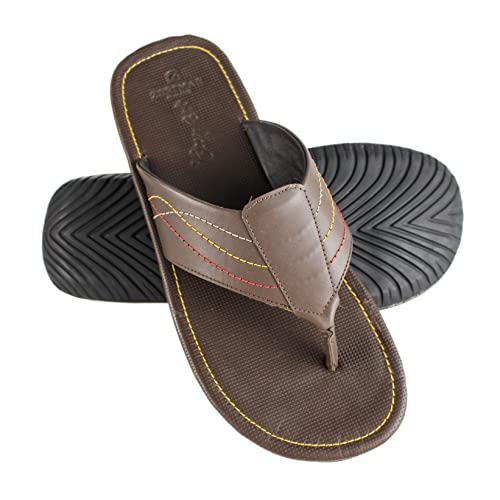 Zerimar Sandalen aus Naturleder | Sandalen für Herren Sommer | Lederkleid Sandalen | Lässige Ledersandalen | Farbe Braun Größe 46 von Zerimar