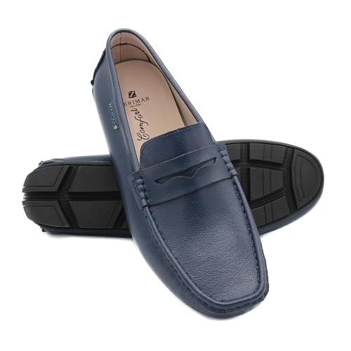 Zerimar Sommer-Loafer für Herren - Leder-Loafer für Herren - Freizeitschuhe für Herren - Stilvolle Loafer - Loafer Mokassins für Herren - Farbe Marineblau - Größe 40 von Zerimar