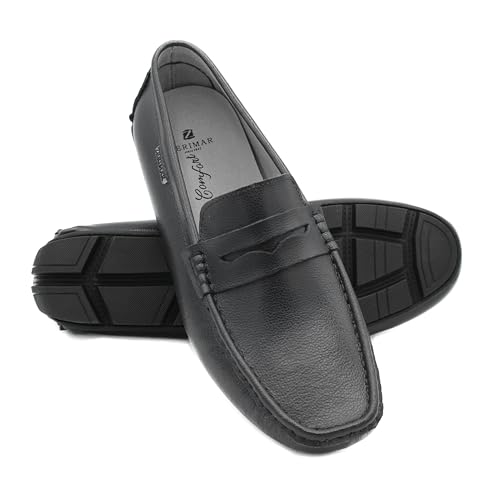 Zerimar Sommer-Loafer für Herren - Leder-Loafer für Herren - Freizeitschuhe für Herren - Stilvolle Loafer - Loafer Mokassins für Herren - Farbe schwarz - Größe 40 von Zerimar