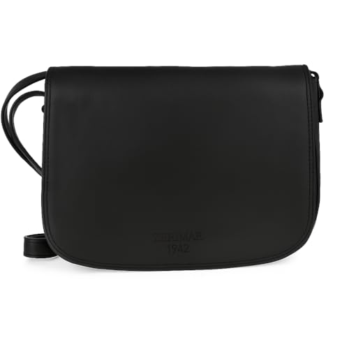 Zerimar Umhängetasche aus echtem Leder | Umhängetasche für Damen | lässige Umhängetasche | Maße 20 x 8 x 25 cm, Schwarz von Zerimar