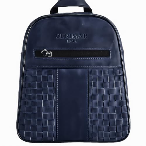 Zerimar Unisex Rucksack aus echtem Leder | Tasche aus echtem Leder | Lässiger und eleganter Stil | 26 x 7 x 21 cm, blau von Zerimar