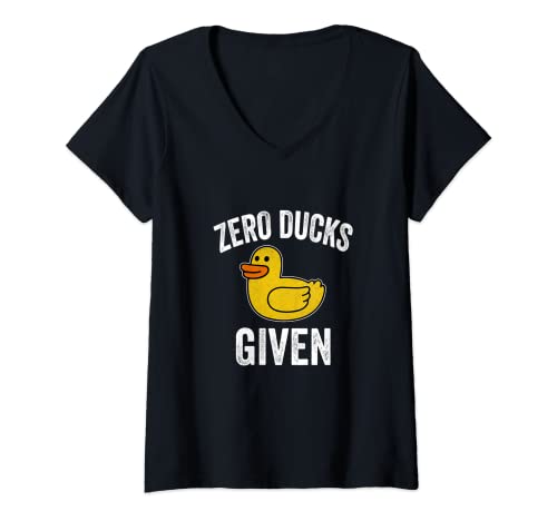 Damen Zero Ducks Given Cute Duck Lover Geschenk T-Shirt mit V-Ausschnitt Damen Zero Ducks Given Cute Duck Lover Geschenk T-Shirt mit V-Ausschnitt von Zero Ducks Given I Don't Give A Duck