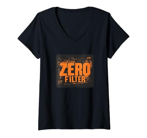 Damen Orange Zero Filter Sprache T-Shirt mit V-Ausschnitt Damen Orange Zero Filter Sprache T-Shirt mit V-Ausschnitt von Zero Filter Outfit